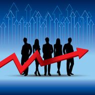 businessmen with arrows business concept