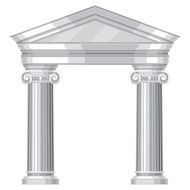 Ionic realistic antique greek temple with columns N2