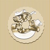 label advertising template for advertising logo retro style editable vector N2