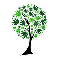 Abstract Cannabis Tree Background Vector Illustration N2