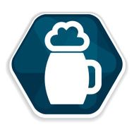 Blue beer mug vector icon