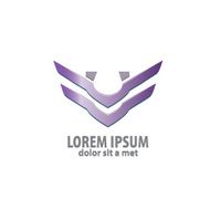 Design logo icon template with letter U abstract wing