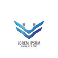 Design logo icon template with letter U abstract wing N2
