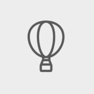 Hot air balloon thin line icon