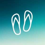 Beach slippers thin line icon N3