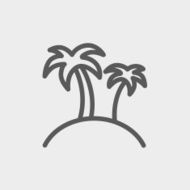 Two palm trees thin line icon N2