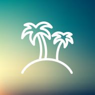 Two palm trees thin line icon N3