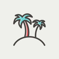 Two palm trees thin line icon N4