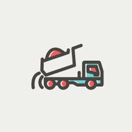 Dump truck thin line icon N2