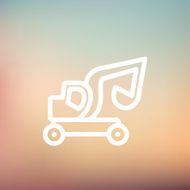 Excavator truck thin line icon N2