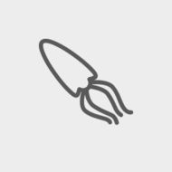 Squid seafood thin line icon