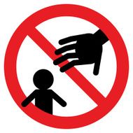 prohibition signs do not touch my baby N2