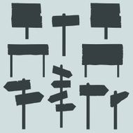 Vector Set of Signposts Silhouettes N2