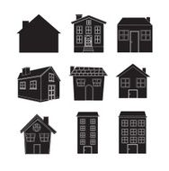 silhouettes of houses