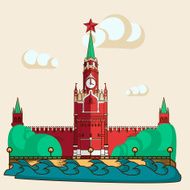 Vintage Moscow Kremlin in vector