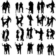 Vector Silhouette Of People N504