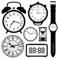 clock and watch collection black