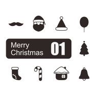 Merry Christmas flat icon set