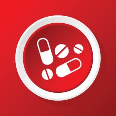 Medicine icon on red