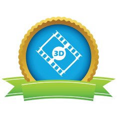 Gold 3d film logo
