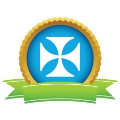 Gold religion cross logo