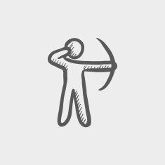Archery sport sketch icon