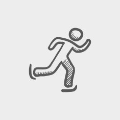 Running man sketch icon N2