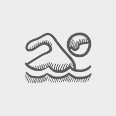 Pool swimmer sketch icon
