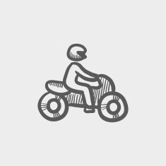 Motorbike sketch icon