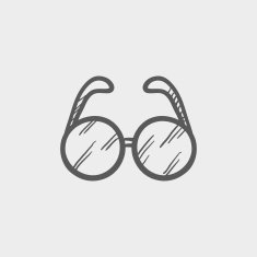 Eyeglasses sketch icon