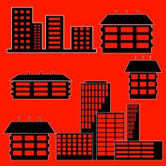 different kind of houses and buildings - Vector Illustration