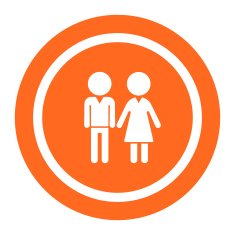 Man and woman's silhouettes