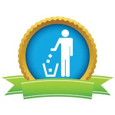 Gold throw garbage logo