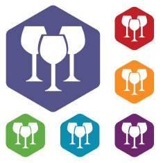 Stemware rhombus icons