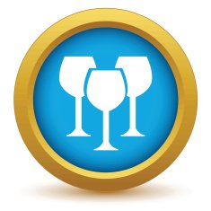 Gold stemware icon