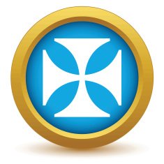 Gold religion cross icon