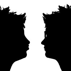 Vector silhouette profile of a woman's face N3