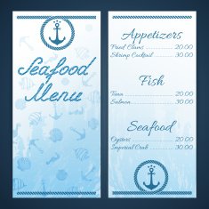 Seafood menu template N2