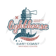 Lighthouse emblem for t-shirt