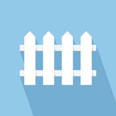 Fence flat vector icon with long shadow
