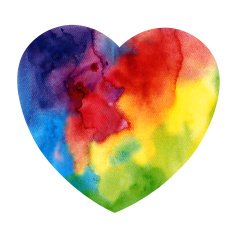 Abstract watercolor heart N3