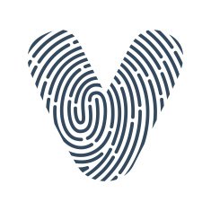 V letter line logo Vector fingerprint design
