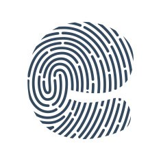 E letter line logo Vector fingerprint design