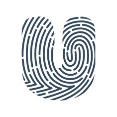 U letter line logo Vector fingerprint design