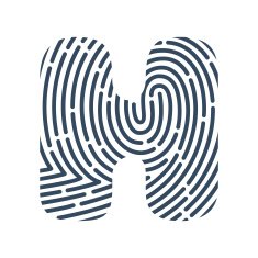 H letter line logo Vector fingerprint design