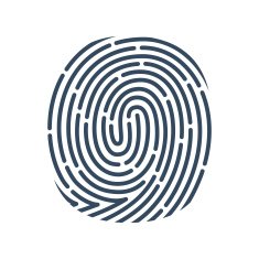 O letter line logo Vector fingerprint design