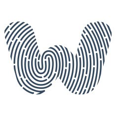 W letter line logo Vector fingerprint design