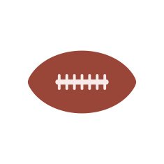 American football flat modern minimal icon rugby vector symbol