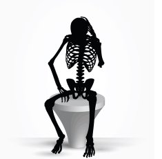 skeleton silhouette in thinking pose N5