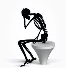 skeleton silhouette in thinking pose N6